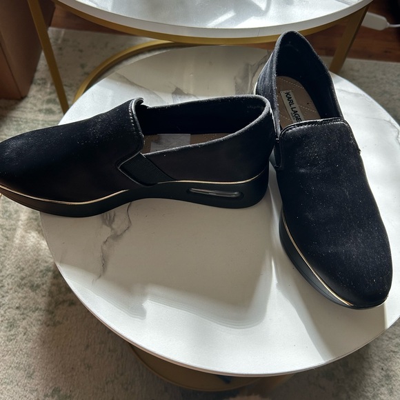 Karl Lagerfeld Black Slip-On Loafers - Picture 1 of 6
